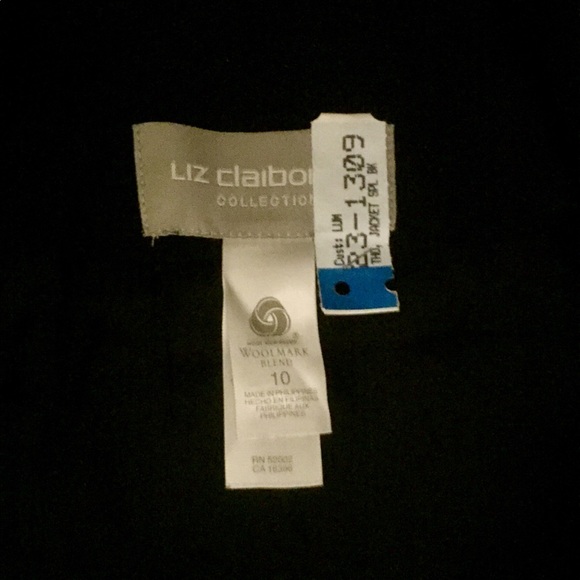 Liz Claiborne Collection Blazer l Black Zip Front - Picture 6 of 7